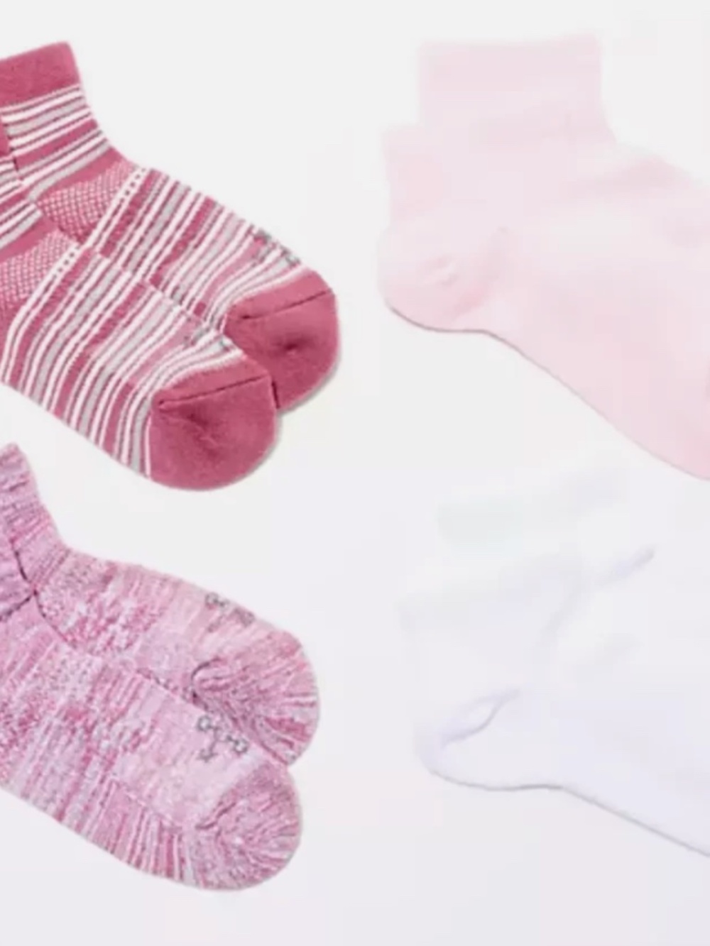 Tommie Copper  4pk Ultra Guard,  Ultratemp Ankle Compression Socks  Pink Stripe